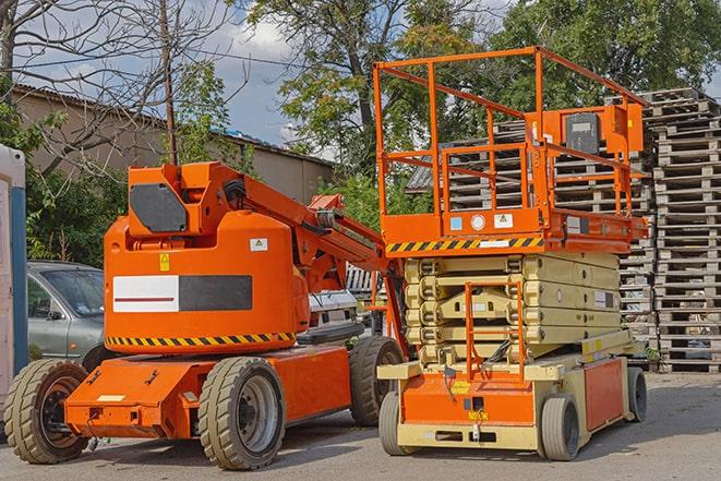 warehouse forklift in operation during inventory management in Broken Arrow OK